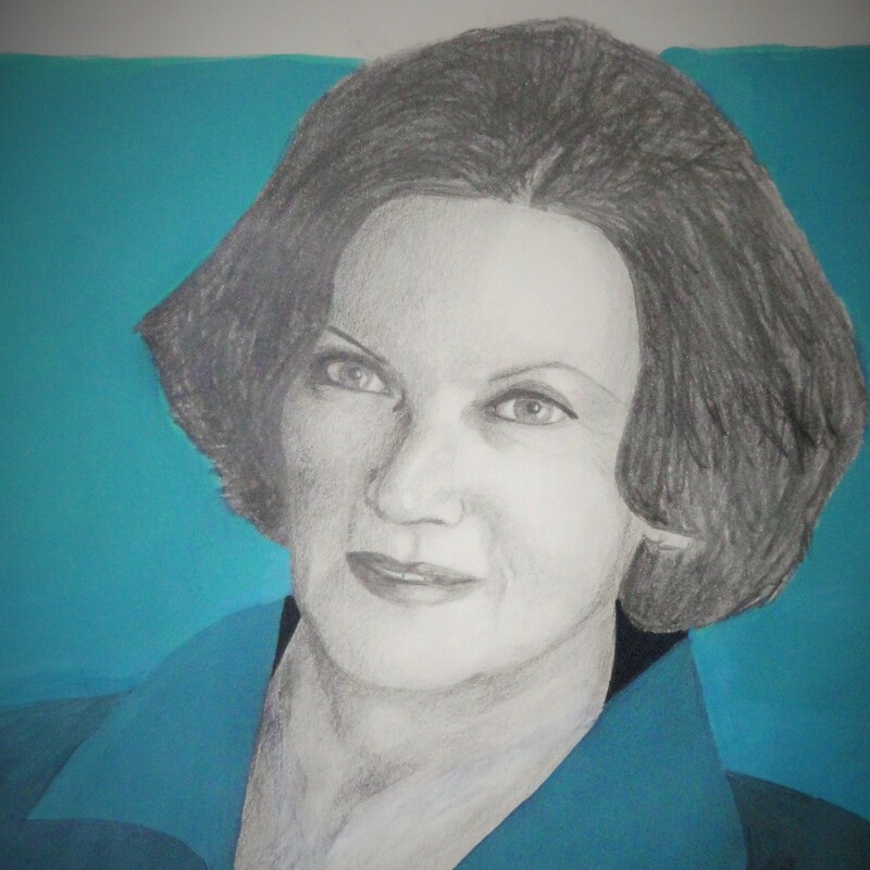 Cristina - Graphite and acrylic on papar.